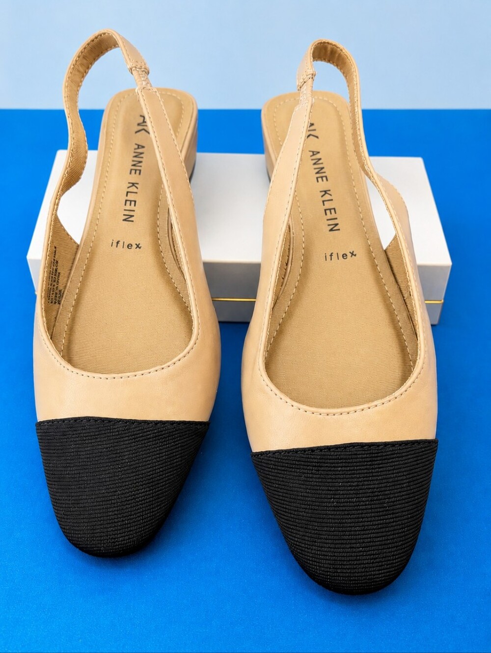 Anne Klein Chaya Cap-Toe Slingback Flats Corporate Chic Quiet Luxury Office Wear